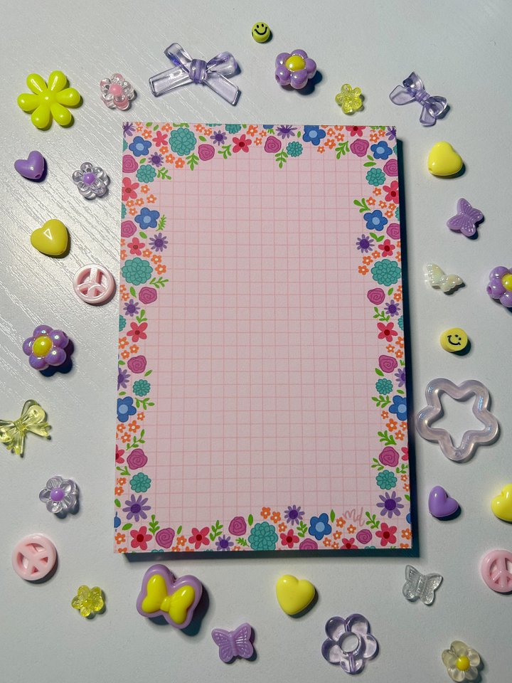 Pink Floral Doodle Notepad product image (2)