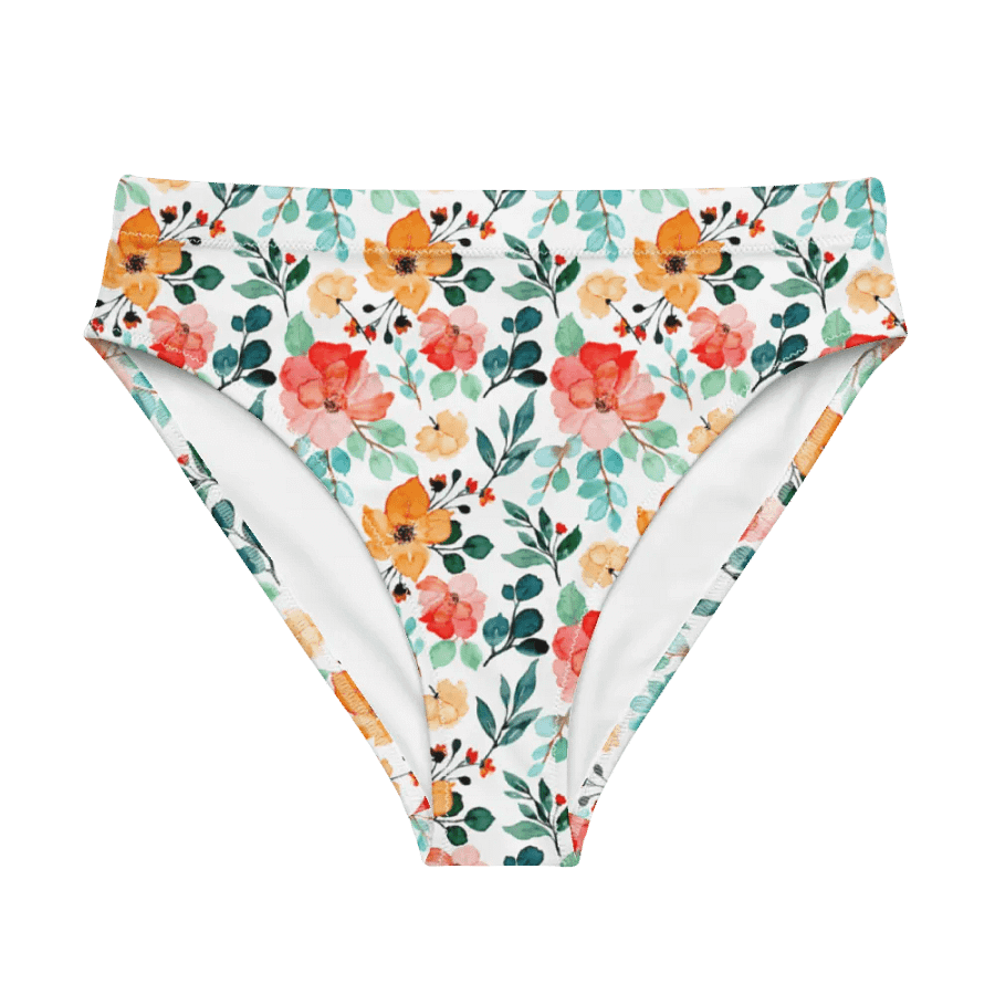 Watercolour Floral Pattern High Waisted Bikini Bottom product image (5)