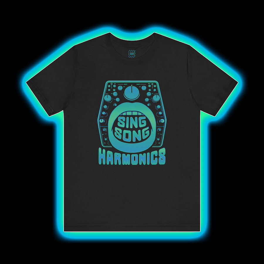 Sing Song Harmonics/Filter Mouth - Synthesizer/Sound Designer T-Shirt (CYAN PRINT) product image (1)
