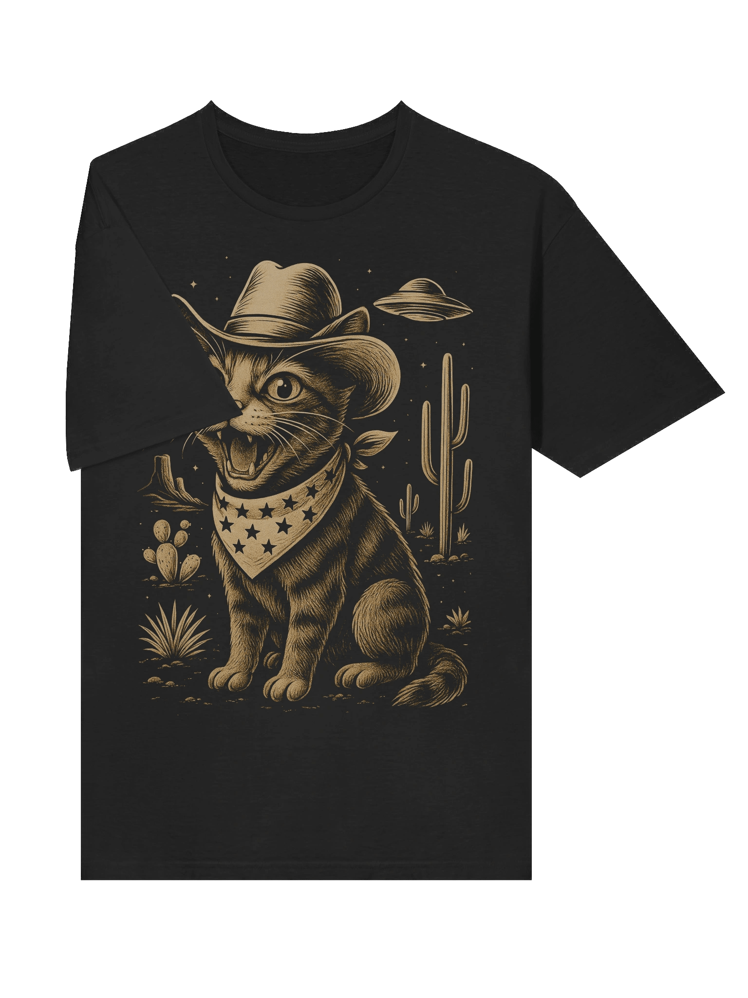 UFO Cowboy Tabby Cat T-Shirt product image (23)
