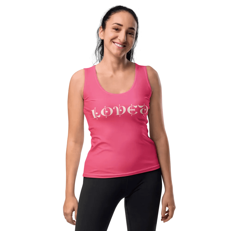 “Loved” Pink All-Over Tank product image (3)