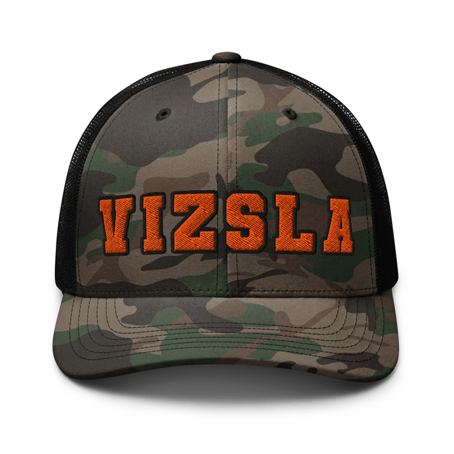 VIZSLA - Orange Embroidered Camouflage Trucker Hat product image (1)
