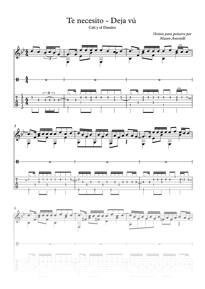 Te necesito - Partitura + Tab product image (1)