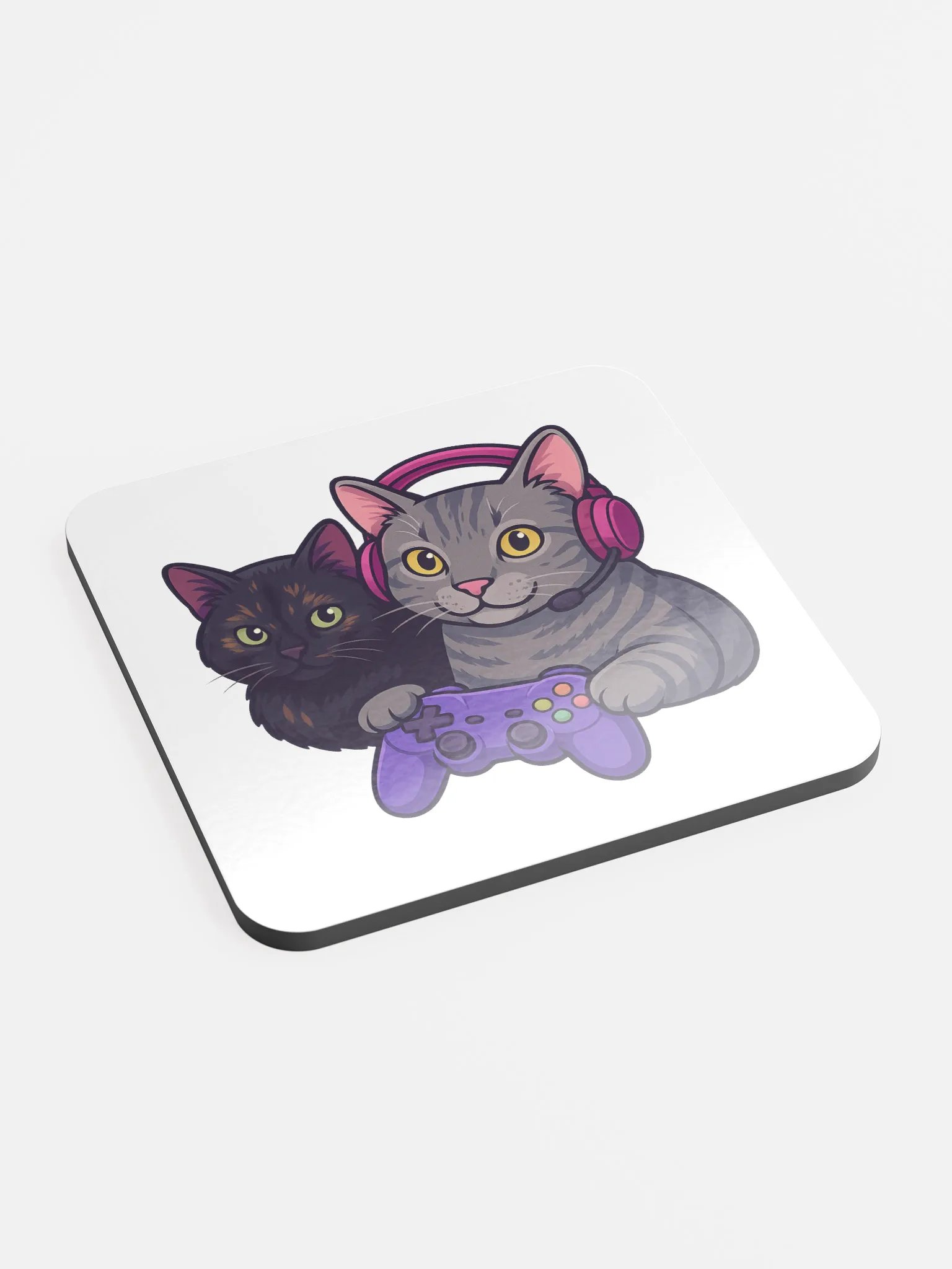 MISS_ROFL Gamer Cats Coaster product image (2)