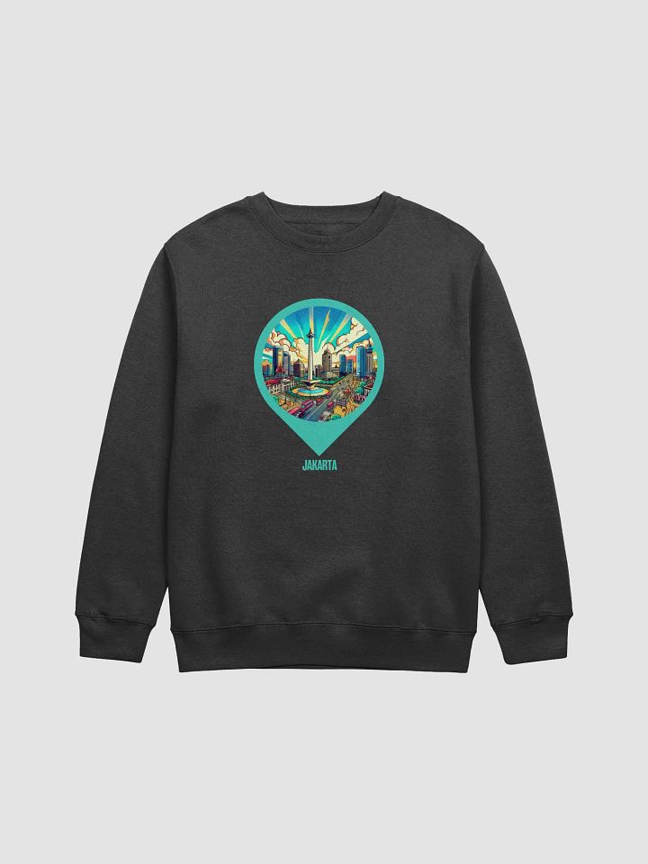 Cityscape Monuments Crewneck Sweatshirt | AI Design Jakarta city product image (2)