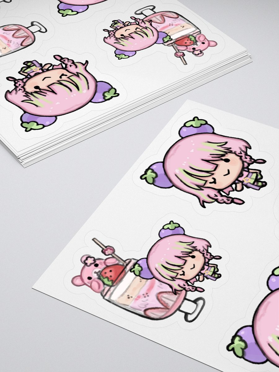 The Mango, the Bear, and the Strawberry Parfait Sticker Sheet (4x4") product image (4)