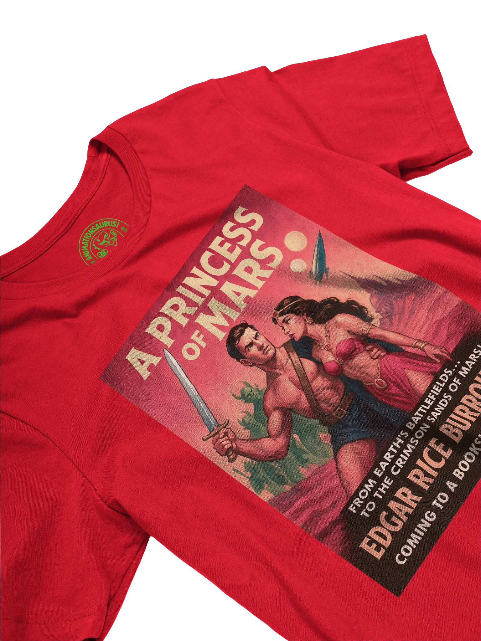 "A Princess of Mars" 1950's Faux Retro Film Poster Edgar Rice Burroughs Concert Tee Fit Unisex T-Shirt product image (2)