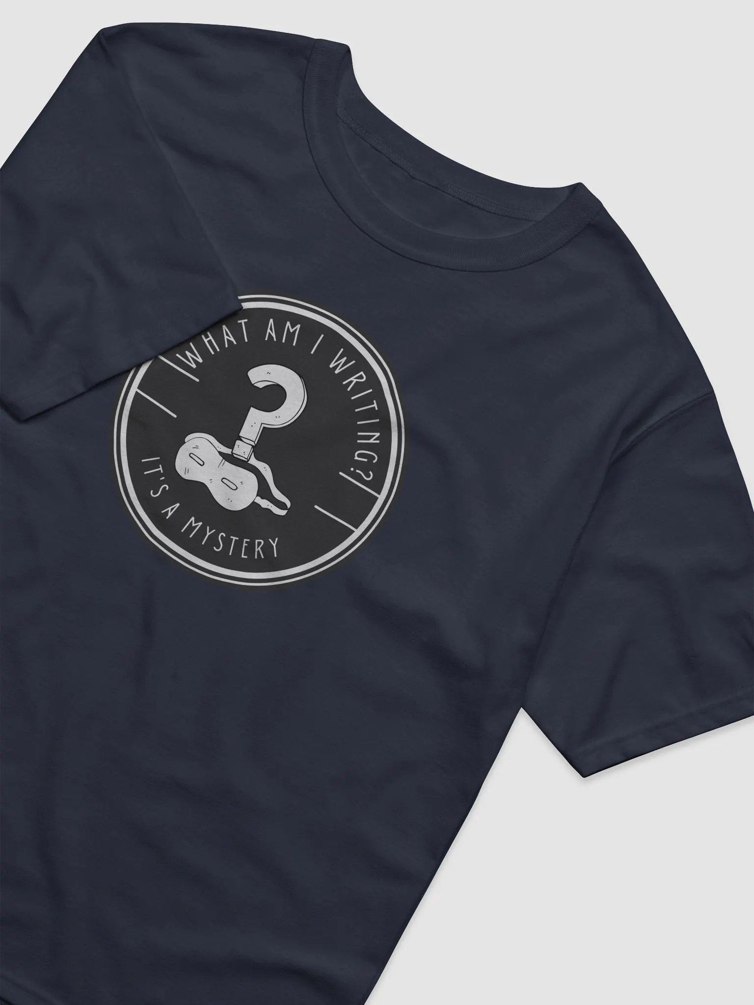 What am I Writing? It's a Mystery relaxed navy t-shirt product image (4)