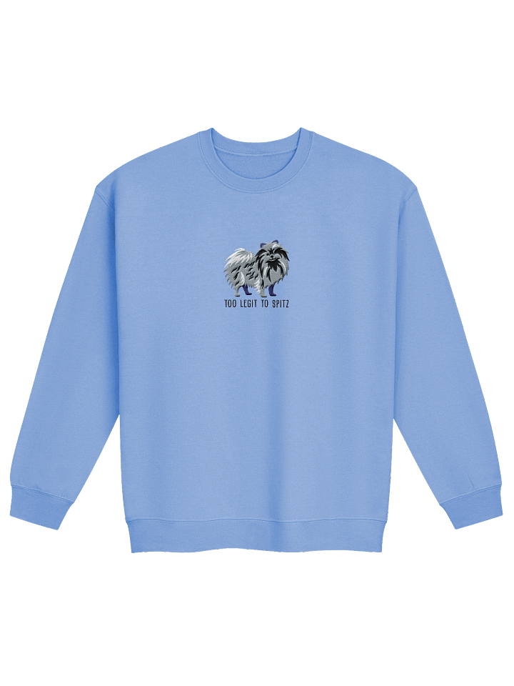 Too Legit to Spitz Sweatshirt (Embroidered) of a Pomeranian(Blue Merle) product image (1)