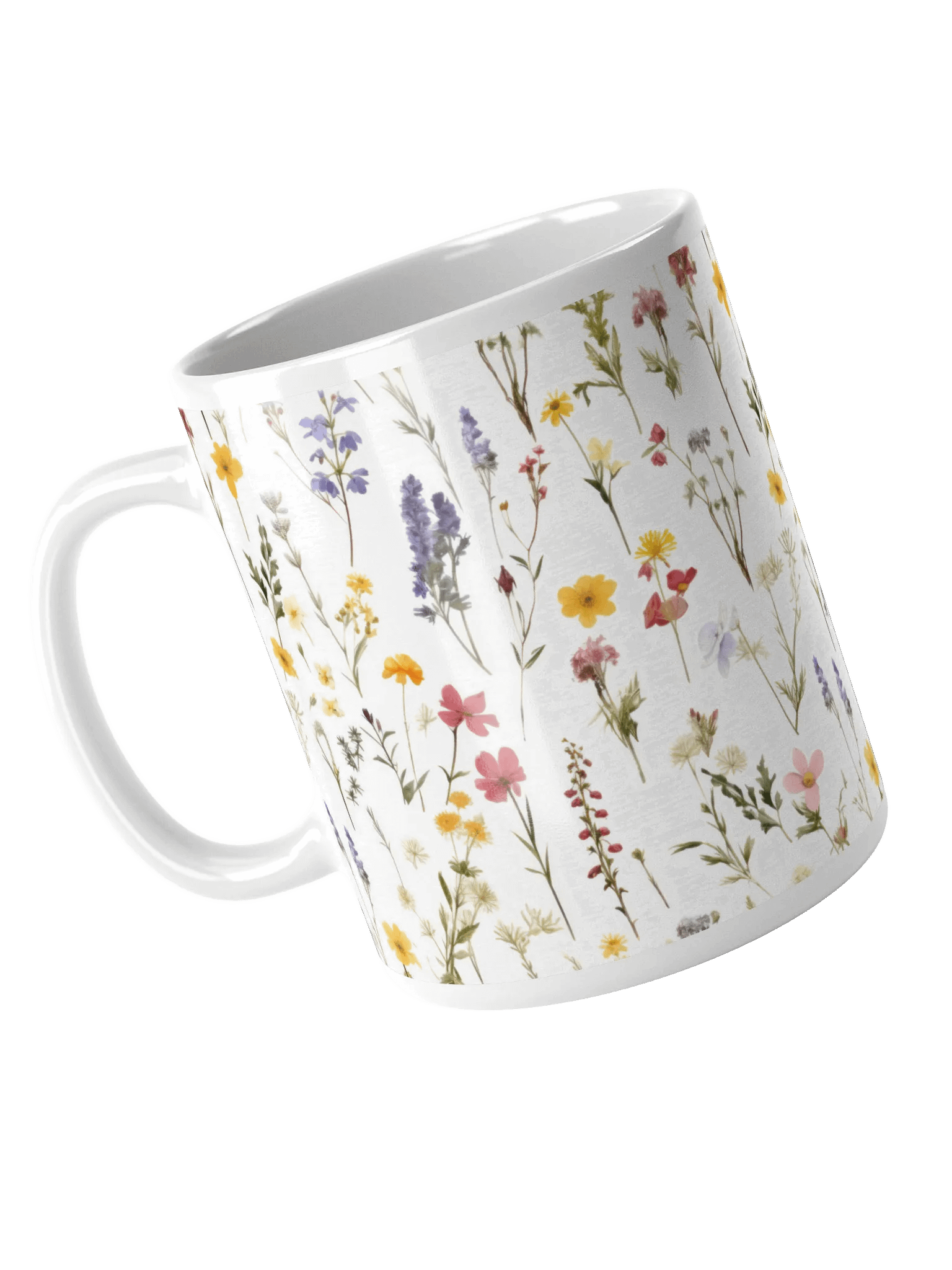 Multicolor Floral White Glossy Ceramic Mug by Treasure Pie product image (5)