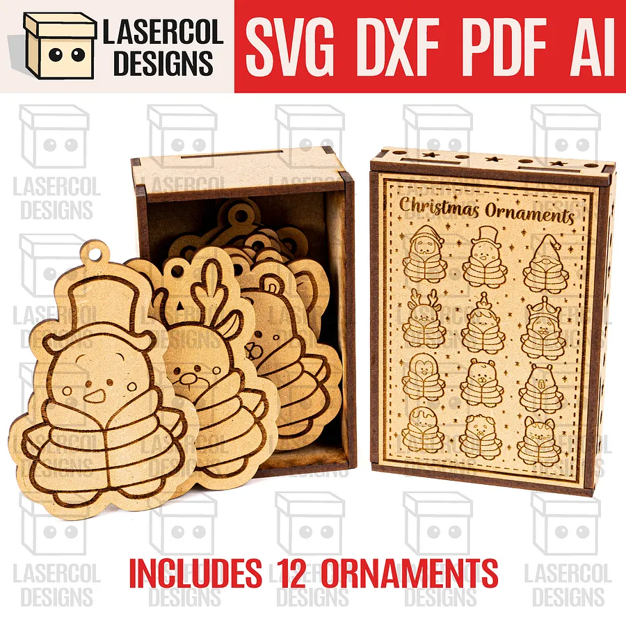 Christmas Ornaments Box - Laser Cut Files product image (1)