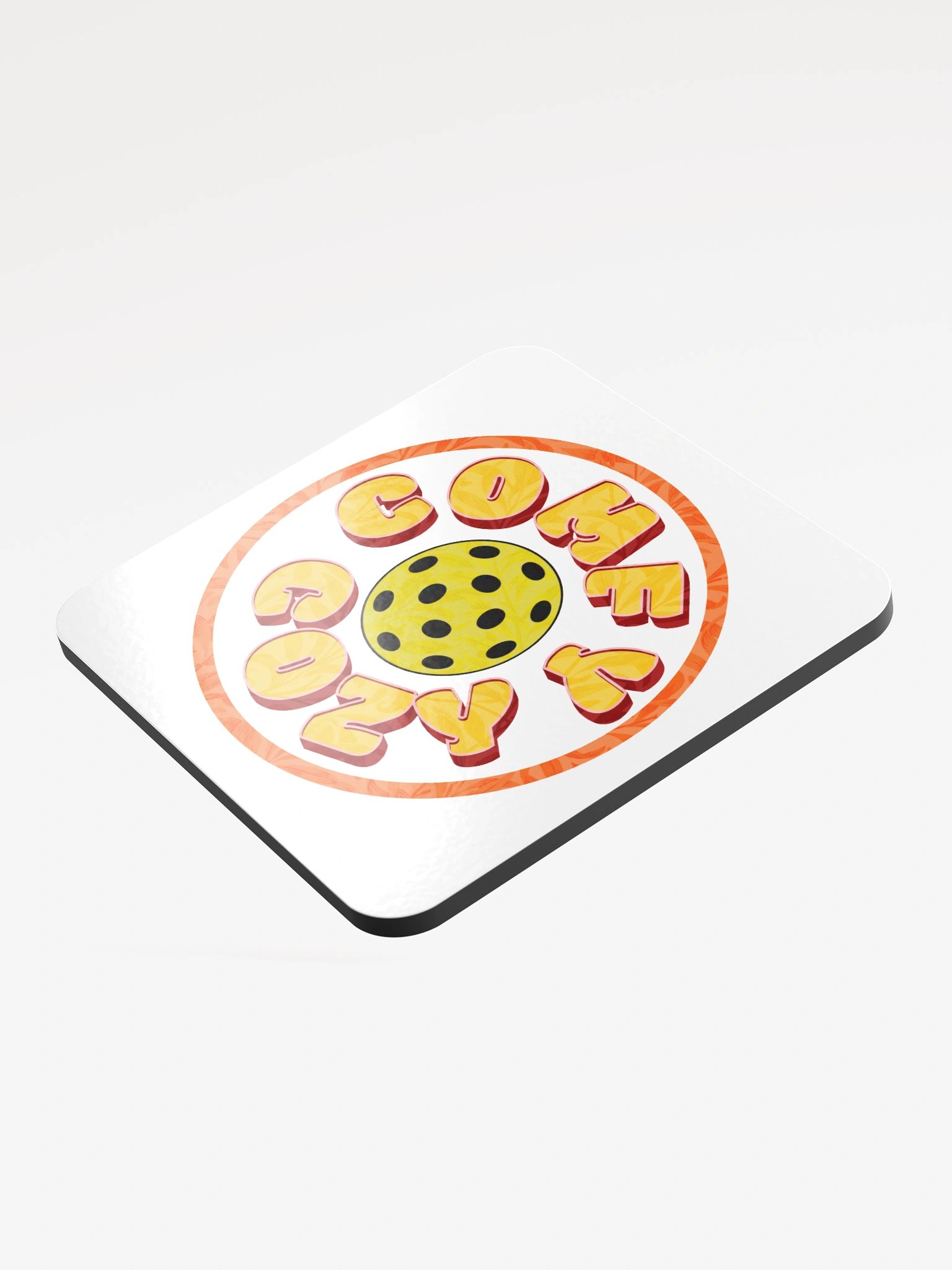 Comfy Cozy Pickleball Circle Funky Glossed Cork Coasters product image (4)
