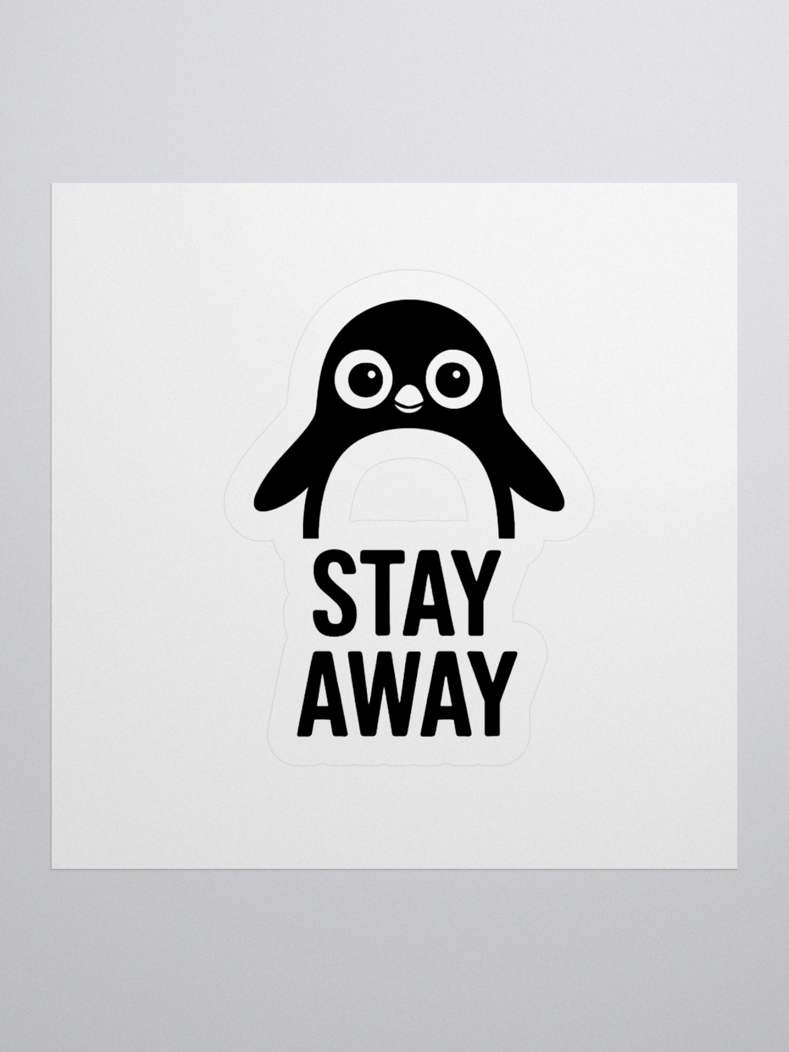 Quirky Penguin Stay Away Kiss Cut Stickers product image (2)