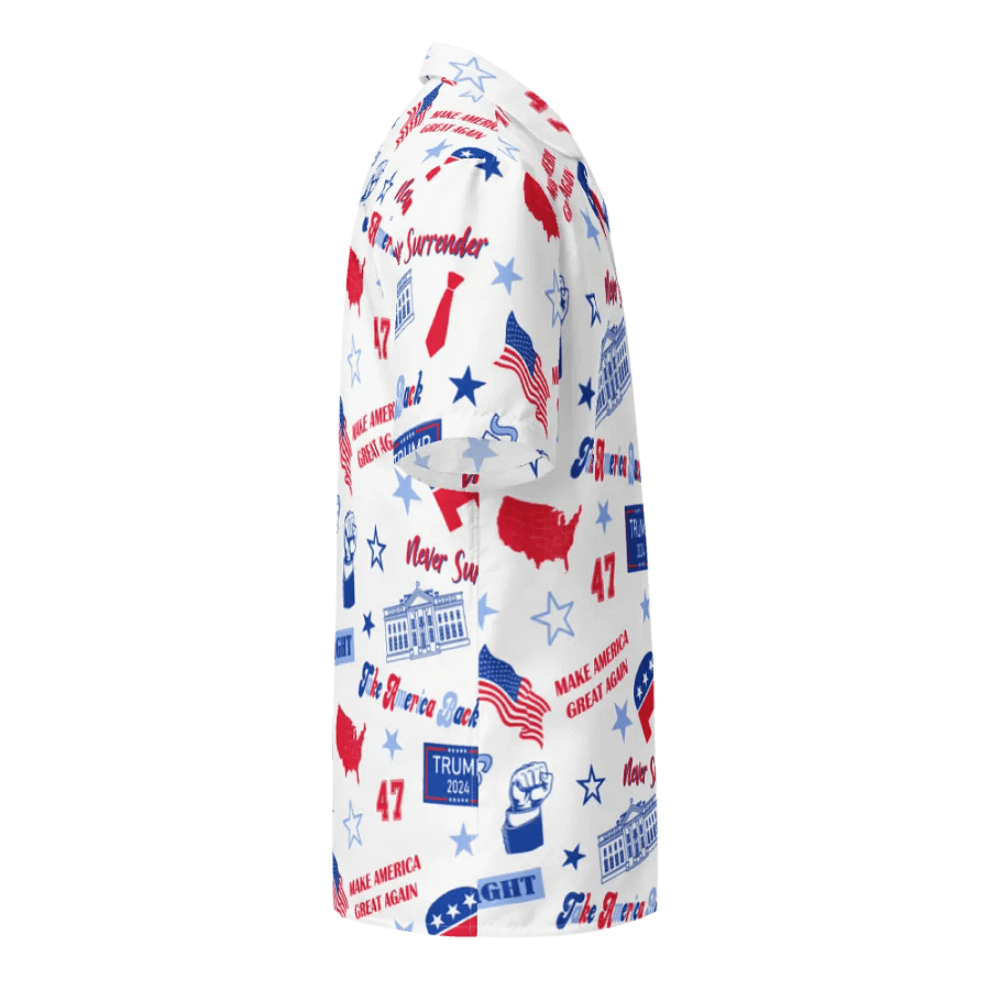 Trump 2024 Election-Themed White Pattern Hawaiian Shirt - Patriot Trump Supporter Make America Great Again product image (10)
