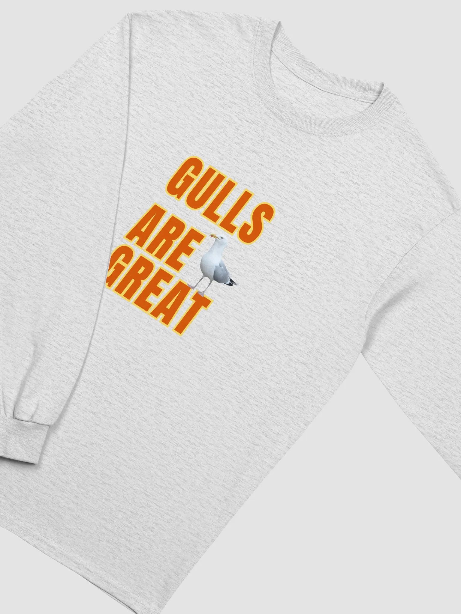 GULLS ARE GREAT Long Sleeve T-shirt with Orange Text product image (24)