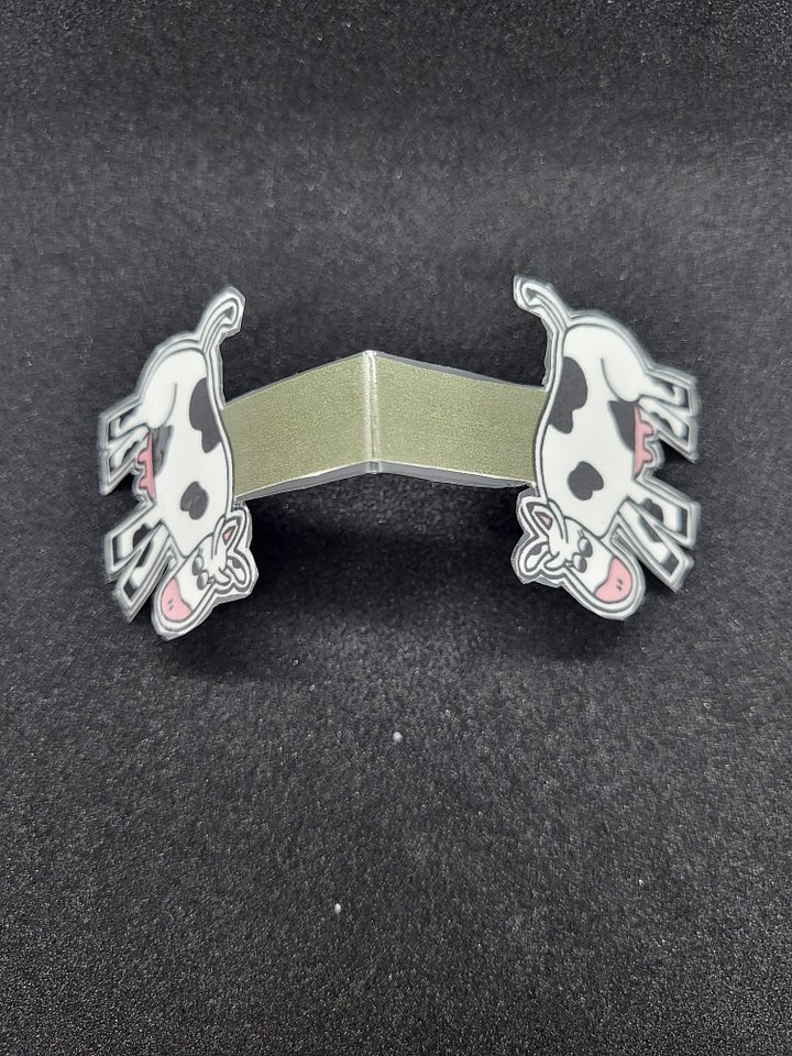 Cute Cartoon Black and White Cow Cut Out Magnetic Laminated Bookmark for Farm Animal Lovers product image (2)
