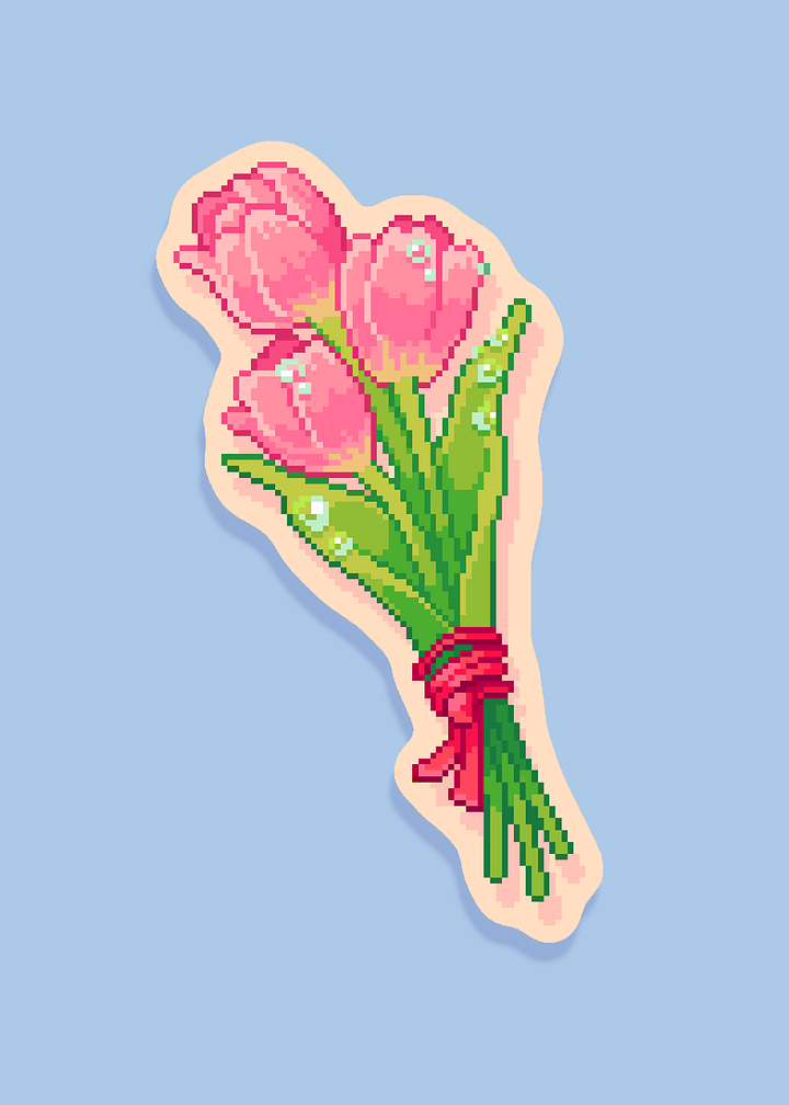 Pink Tulip Sticker✂️ product image (1)