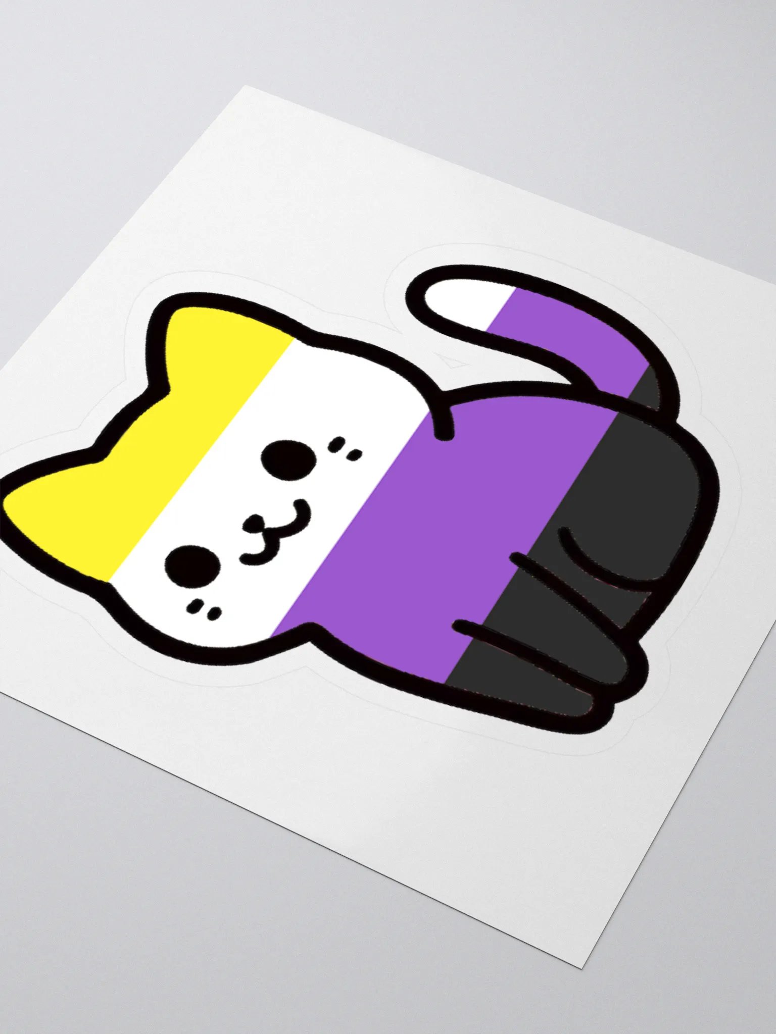 Nonbinary Pride Kitty Sticker product image (3)
