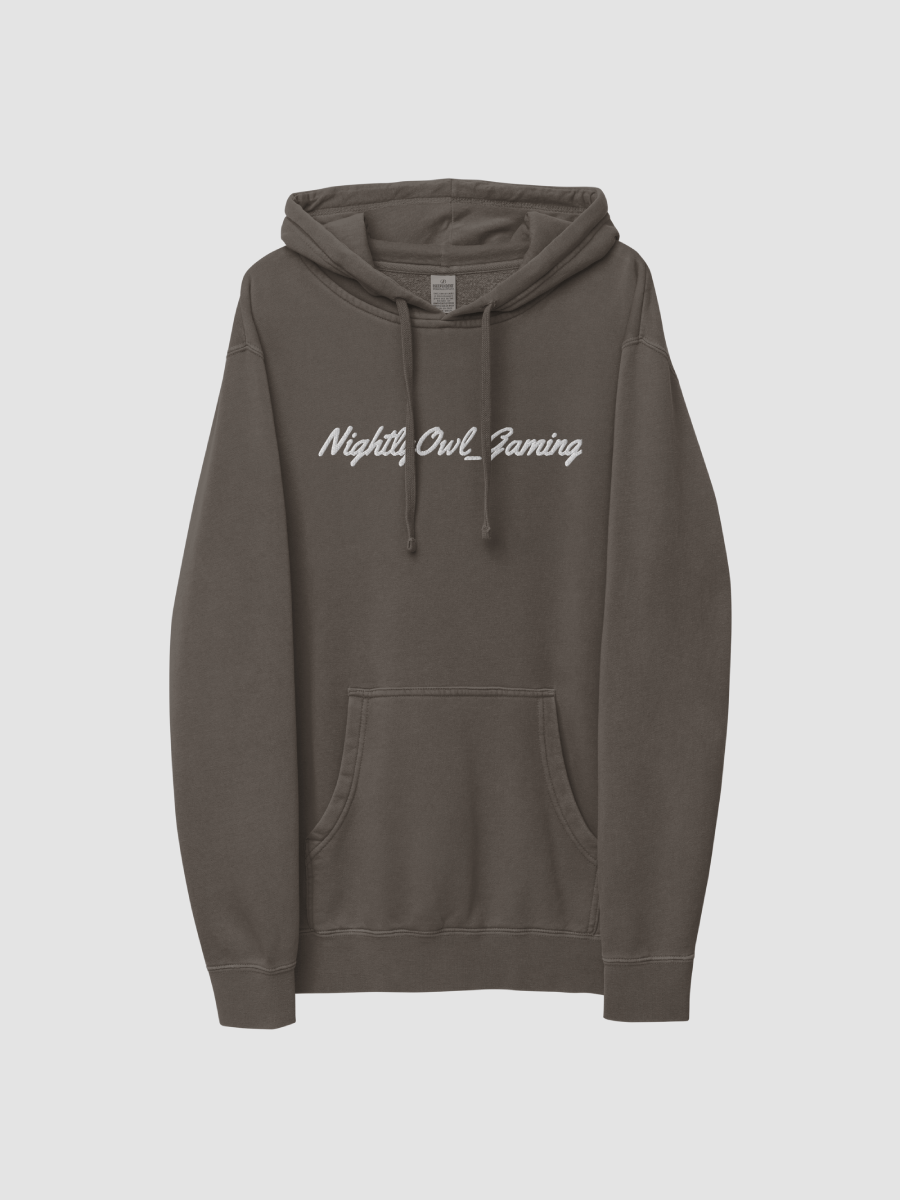 Pigment Dyed Hoodie NightlyOwl_Gaming Name product image (1)