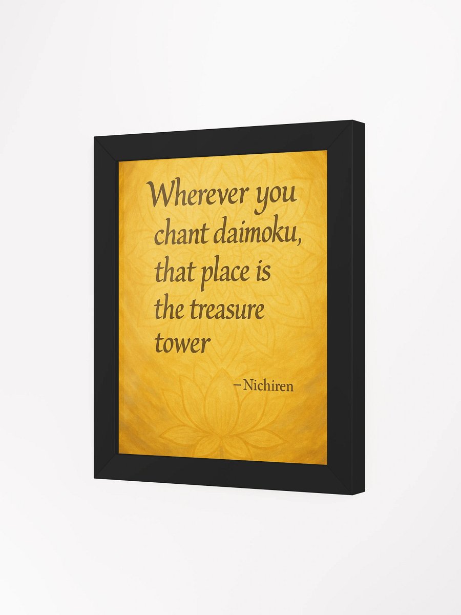 Treasure Tower Daimoku Quote – Nichiren Buddhism Framed Poster (Eco Wood Frame, Matte Finish) product image (29)