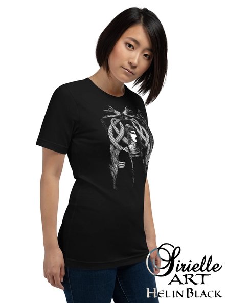 Hel in Black Portrait Regular Fit Supersoft Bella Canvas T-Shirt Norse Mythology product image (2)