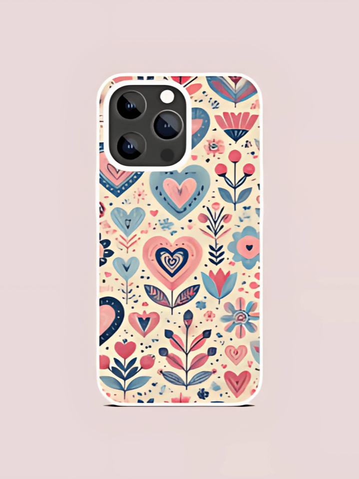 Charming Heart Pattern Phone Case PNG – Romantic Valentine’s Day Sublimation Design – Love-Themed Instant Download (300 DPI) product image (1)