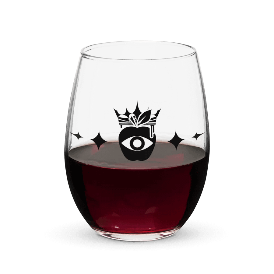 Crowned Apple (Black) ✦ Stemless Wine Glass product image (5)