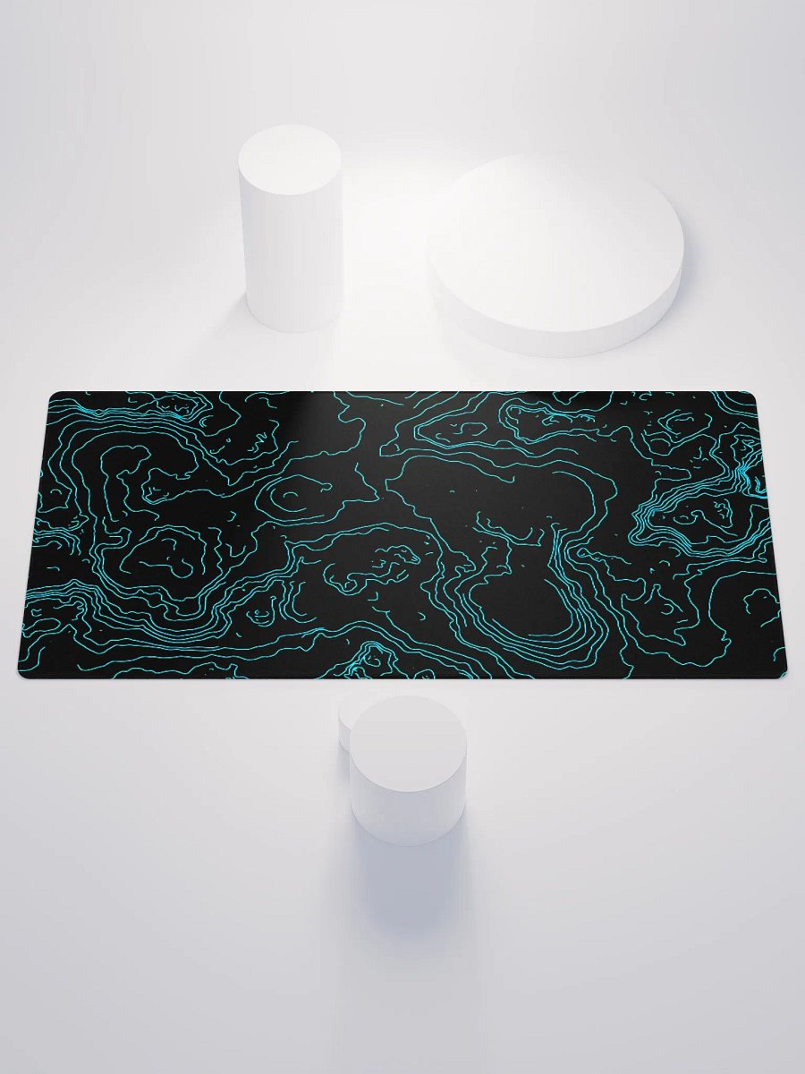 Neon blue topography (DESK MAT) product image (1)