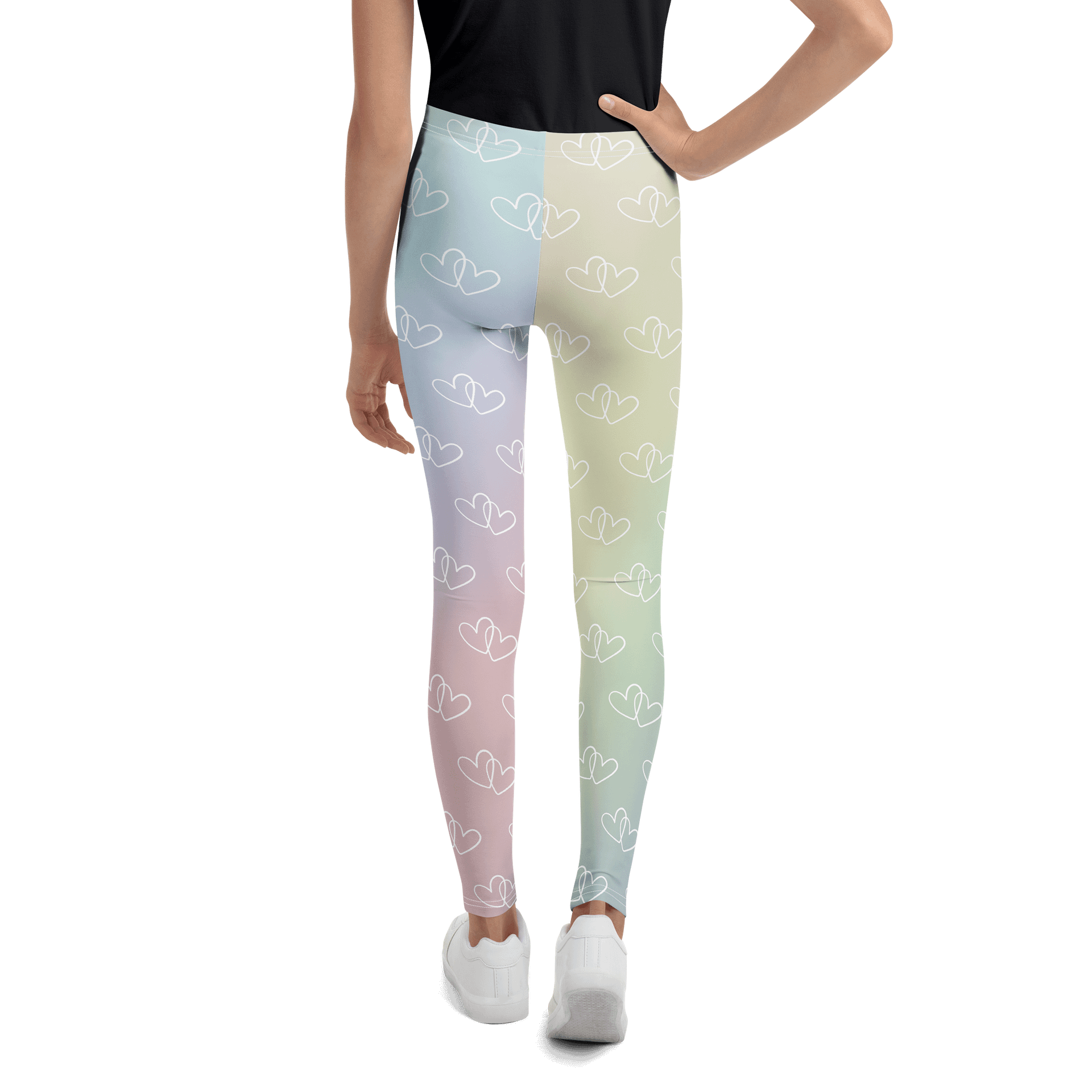 Rainbow Heart Youth Leggings product image (3)