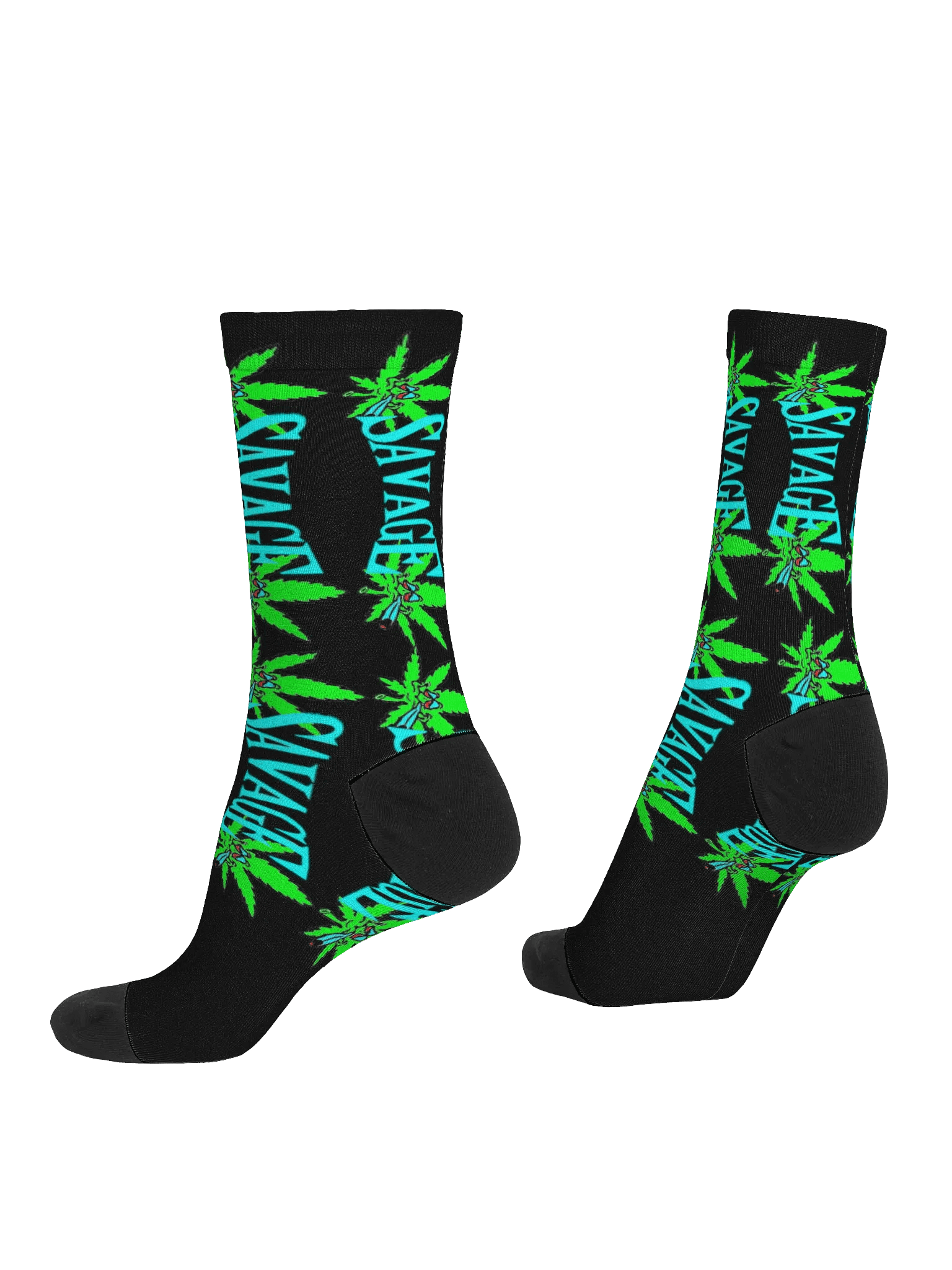 Savage Leaf Design Crew Socks product image (4)