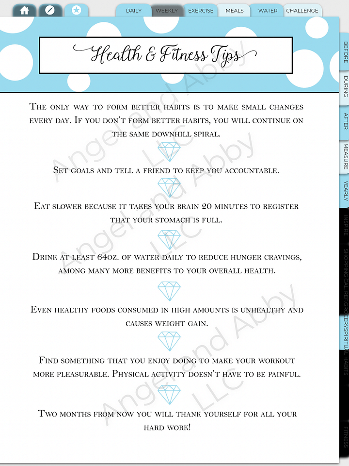 Fitness Planner-printable PDF product image (2)
