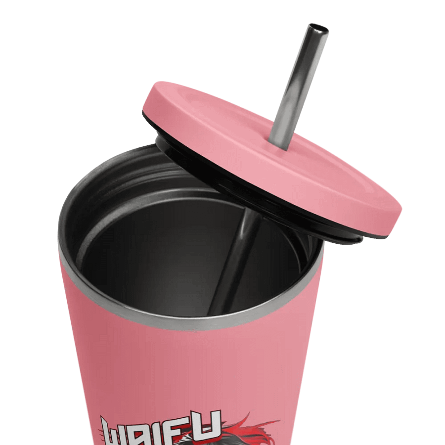 Waifu Boss 20 oz Tumbler Cup - Pink - Insulated Tumbler with a Straw v1 product image (11)