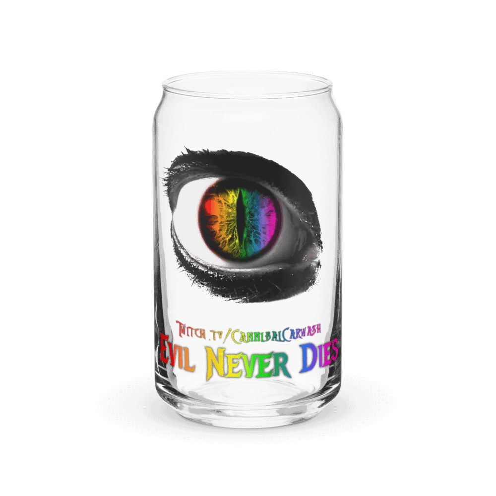 Rainbow Evil Never Dies Logo Glass Cup product image (2)