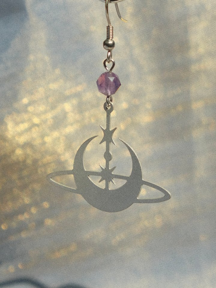 Amethyst Saturn Earrings product image (2)