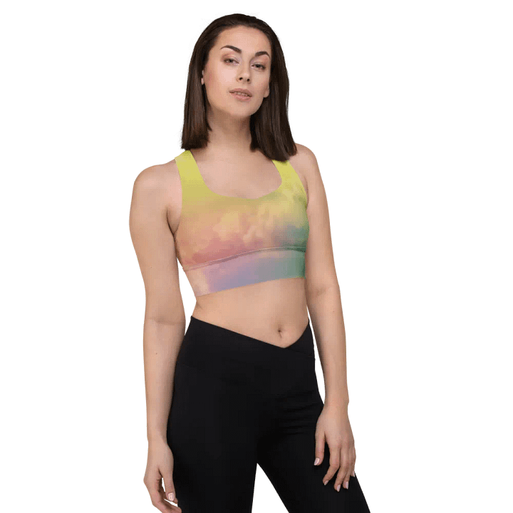 Blur cloud rainbow Design Longline Sports Bra - v12 product image (1)