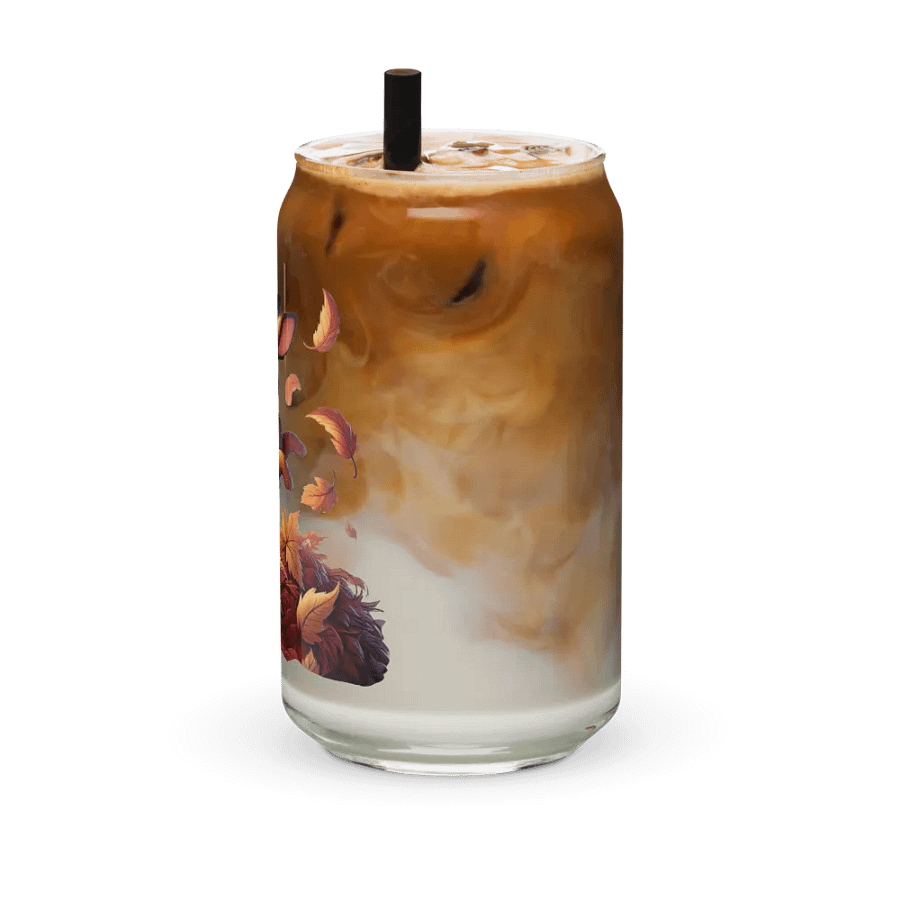 Autumn Leaves Bunny Rabbit Glass with Optional Lid and Straw product image (42)