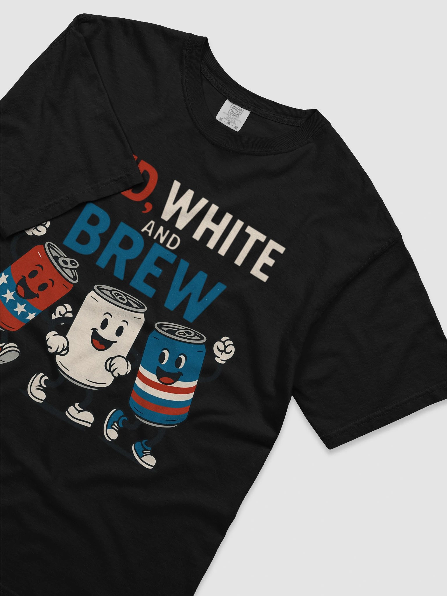 Red White and Brew 4th of July T-Shirt - Patriotic Beer & Soda Cans product image (3)