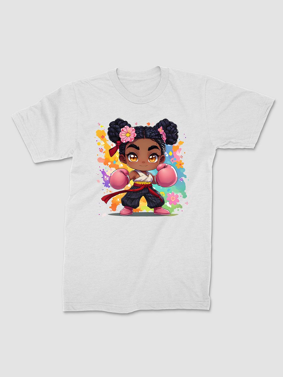 Chibi Afro Martial Arts Youth Girl T-shirt product image (1)