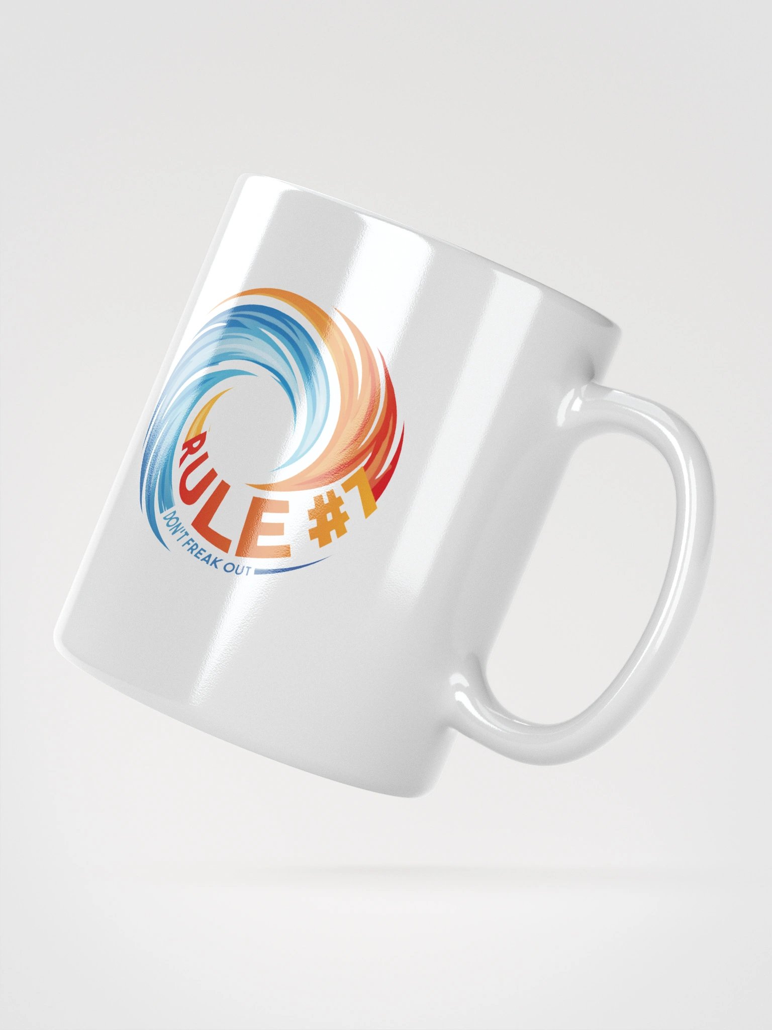 Rule #7 White Mug Blue and Orange product image (5)