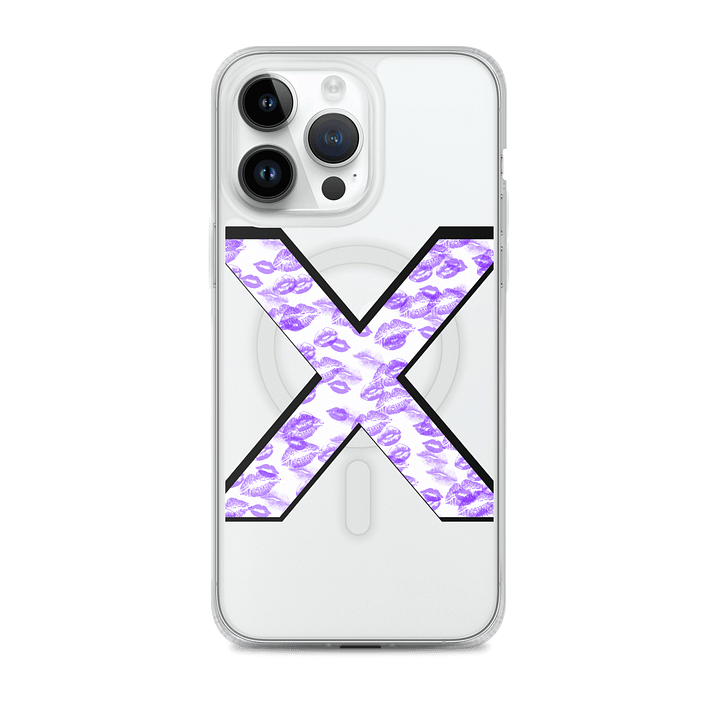 White X Purple Lipstick Kisses Phone Case product image (1)