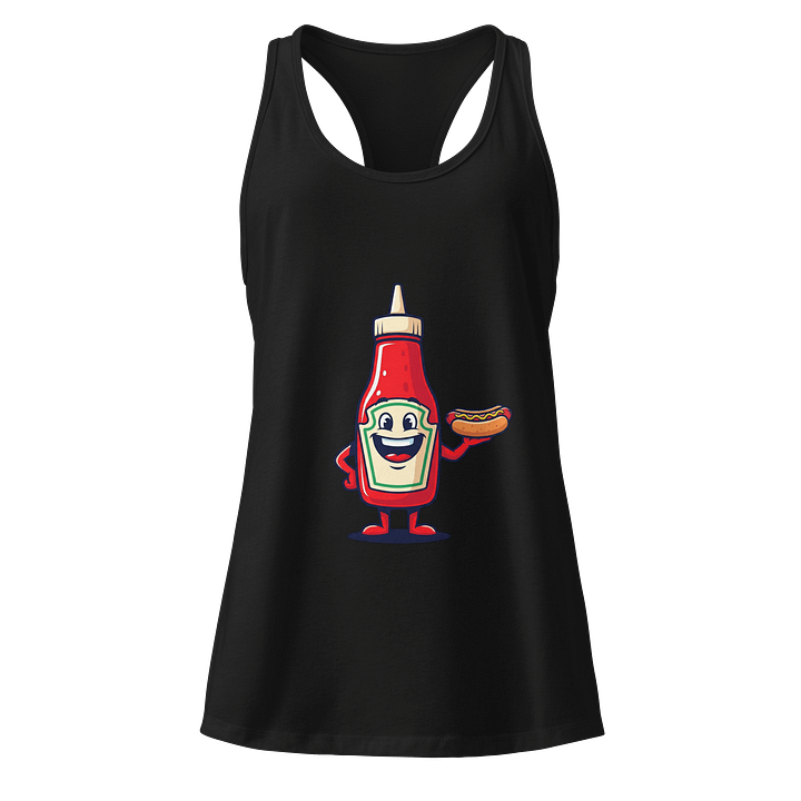 Smiling Ketchup Cartoon Women's Racerback Tank Top product image (1)