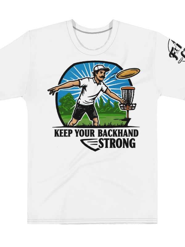 Fancy Lads Men's White T-Shirt "Keep Your Backhand Strong" product image (1)