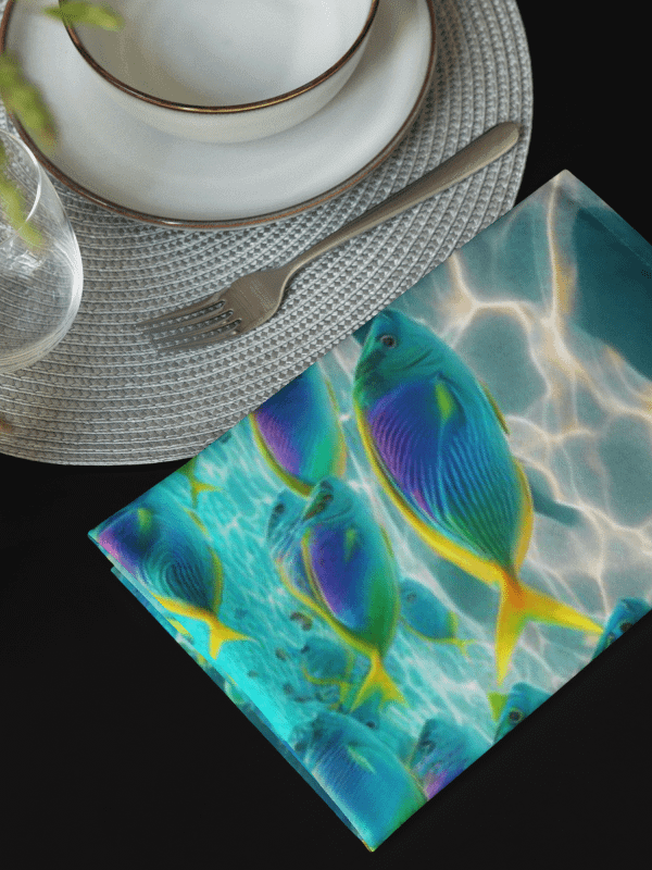 Oceanic Delight Cloth Napkin Set | AI Design underwater world product image (6)