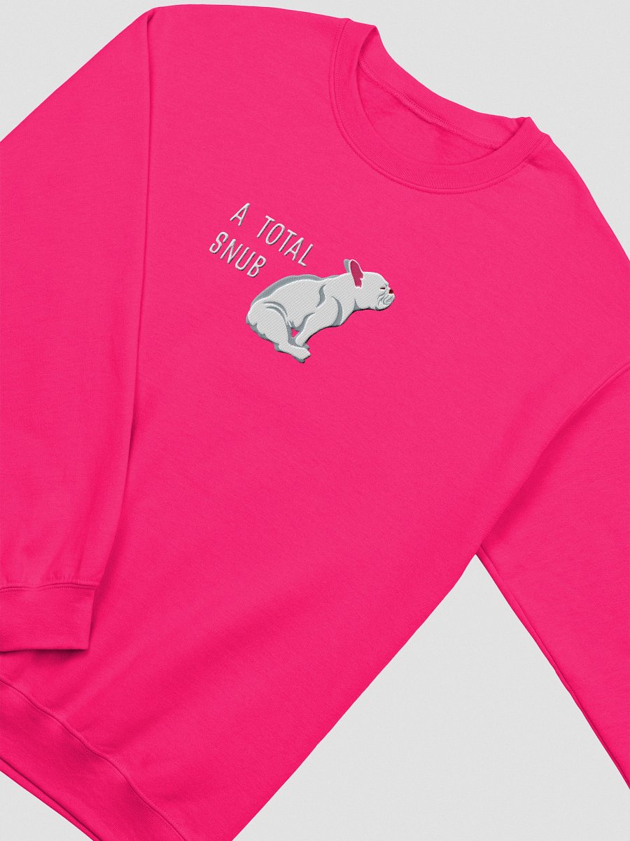 A Total Snub Sweatshirt (Embroidered) of a French Bulldog(White) product image (15)