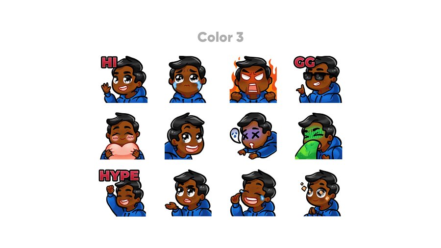 Chibi Boy Emotes 12-Pack product image (4)