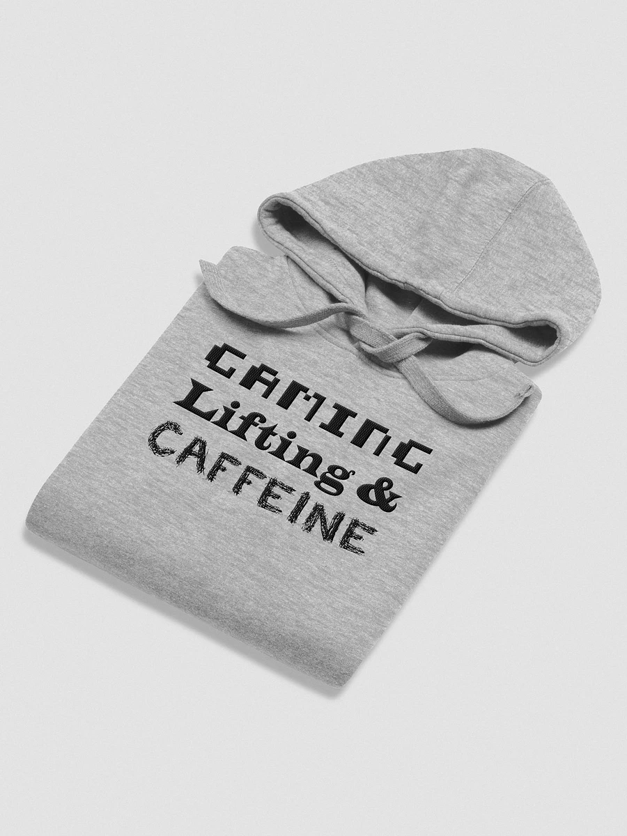 Gaming, Lifting & Caffeine Hoodie - Black Lettering product image (4)