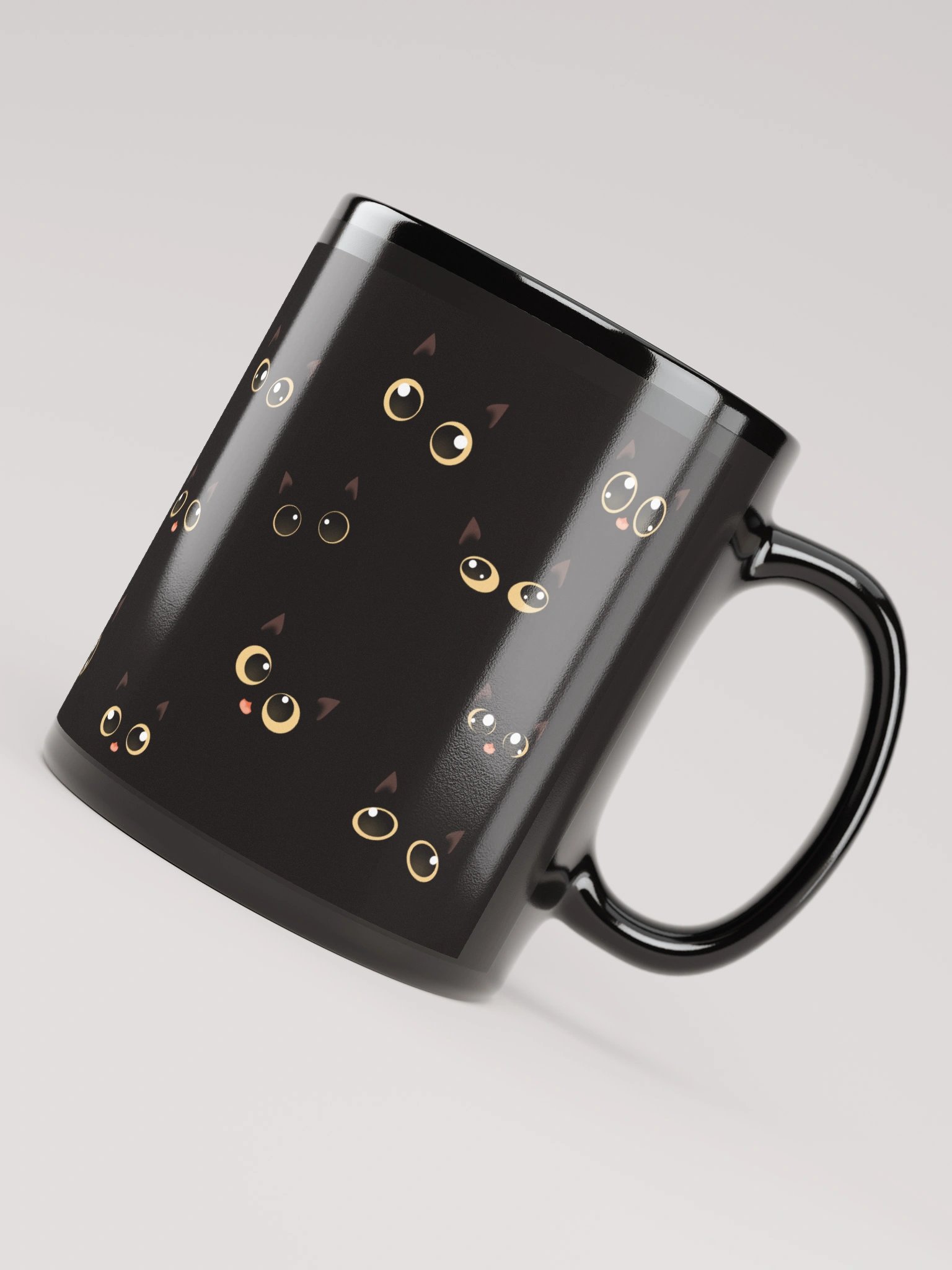 Black Cat Faces (Yellow Eyes) Mug product image (4)