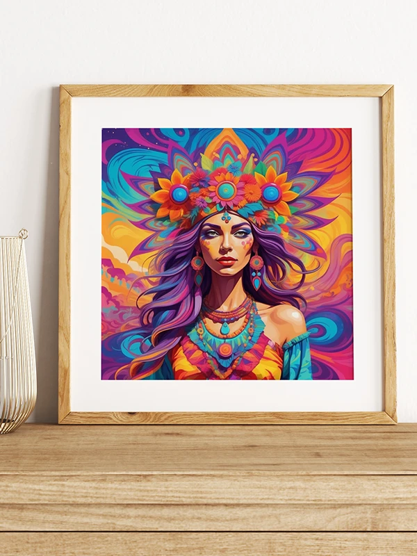 Flower Power Priestess - Square Poster product image (5)