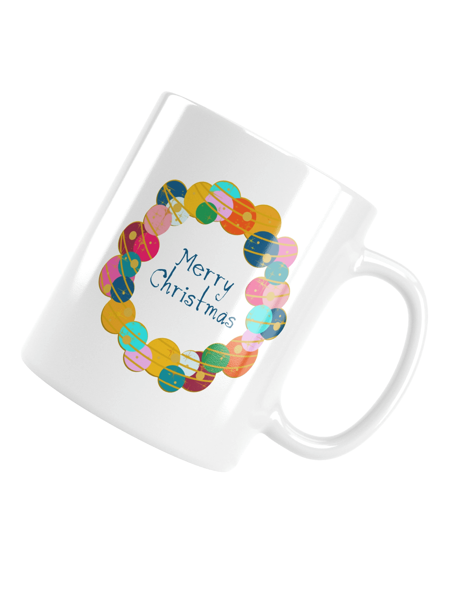 Retro Merry Christmas Wreath – Mug product image (5)