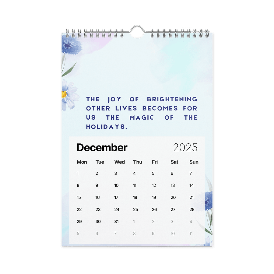 FLORAL INSPIRATIONAL QUOTES WALL CALENDAR 2026 product image (4)